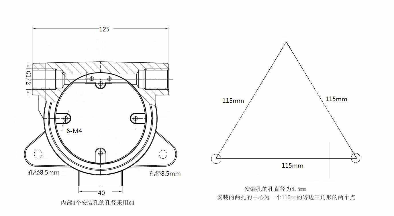 现场安装及尺寸图